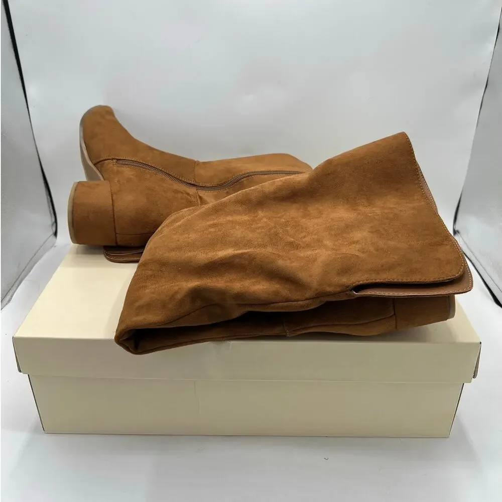 On 34th Gabriella Cognac Block Heel Over The Knee Boots 7.5